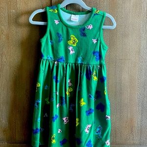 4T Hanna Anderson Girls Green Butterfly tank dress